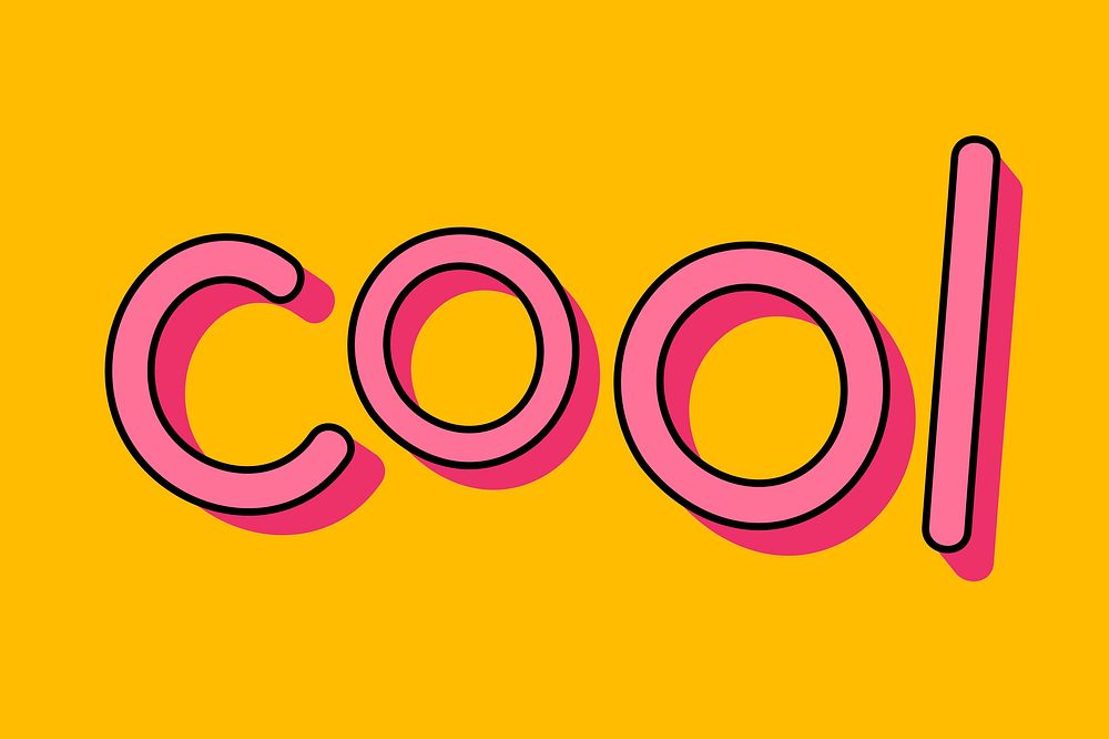 Pink cool typography on a yellow background vector