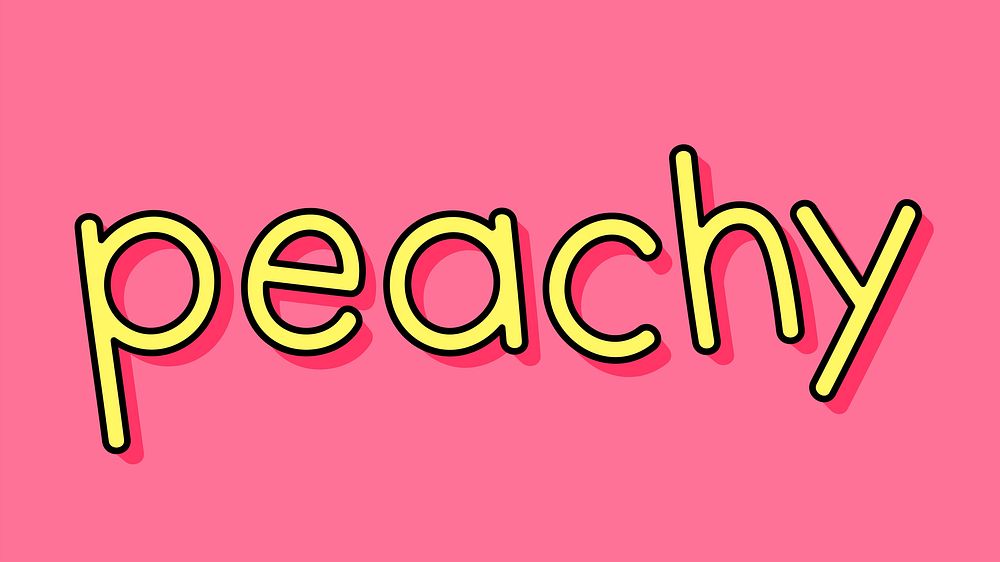 Yellow peachy typography on a pink background vector