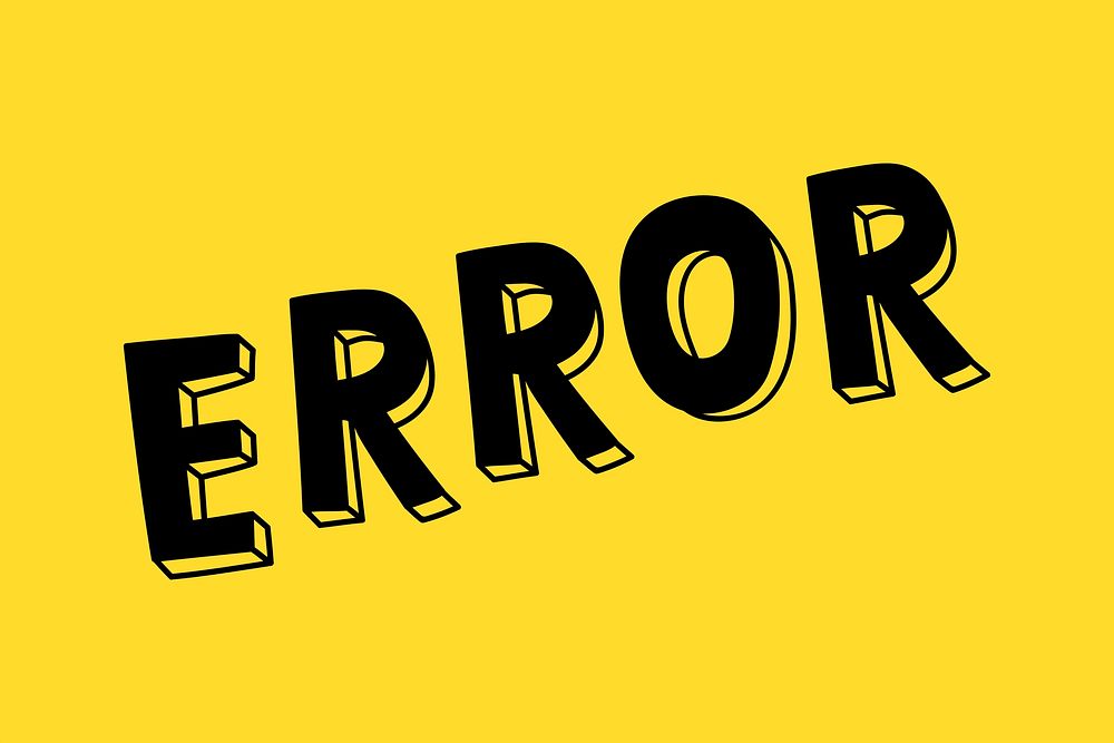 Error vector lettering font typography