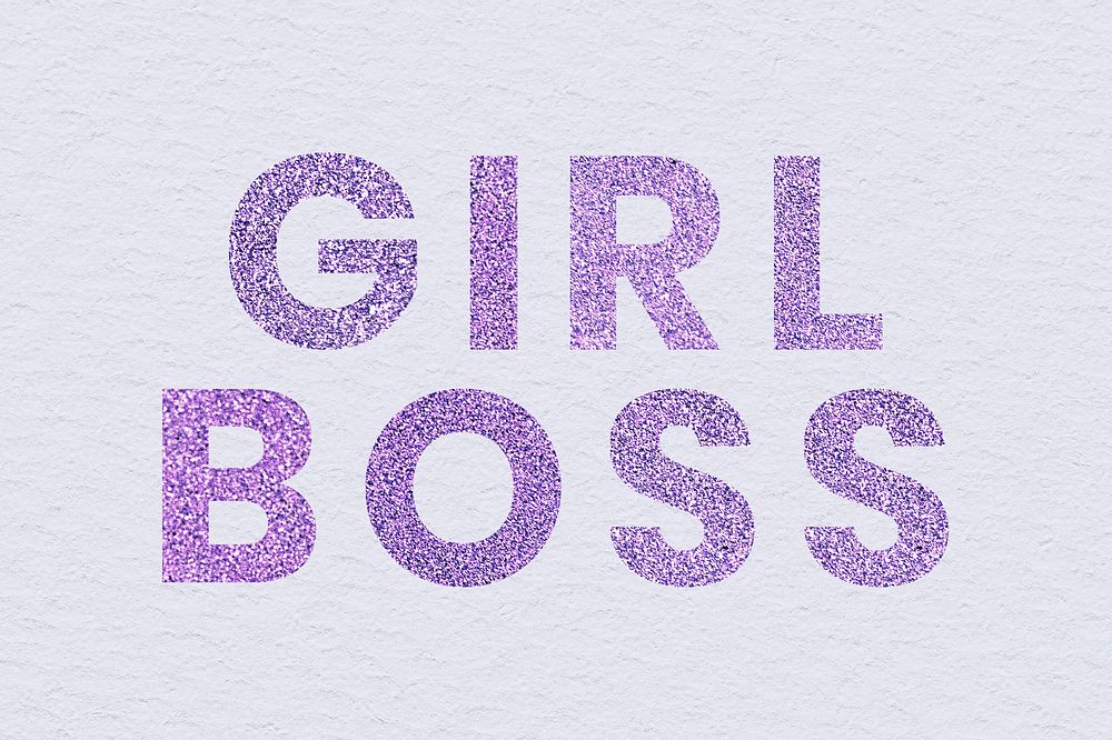 Girl Boss shimmery purple word wallpaper