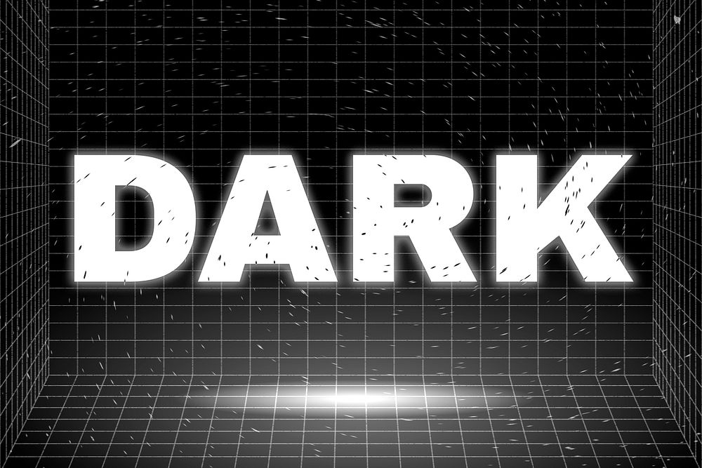 Text DARK glowing typography design on black