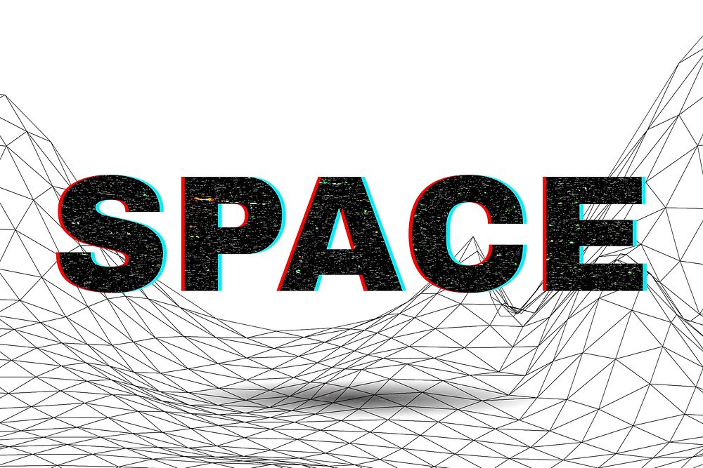 Text SPACE typography wavy background