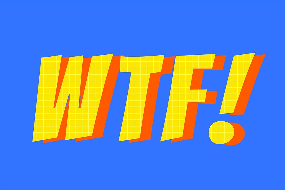 Wtf! chat word typography vector