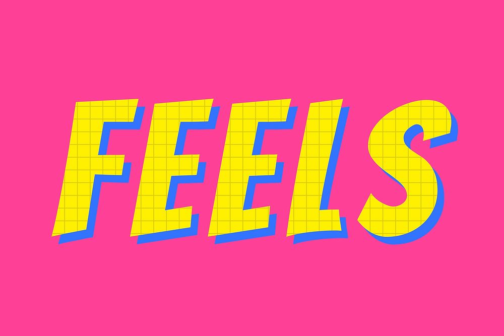 Feels word colorful typography vector