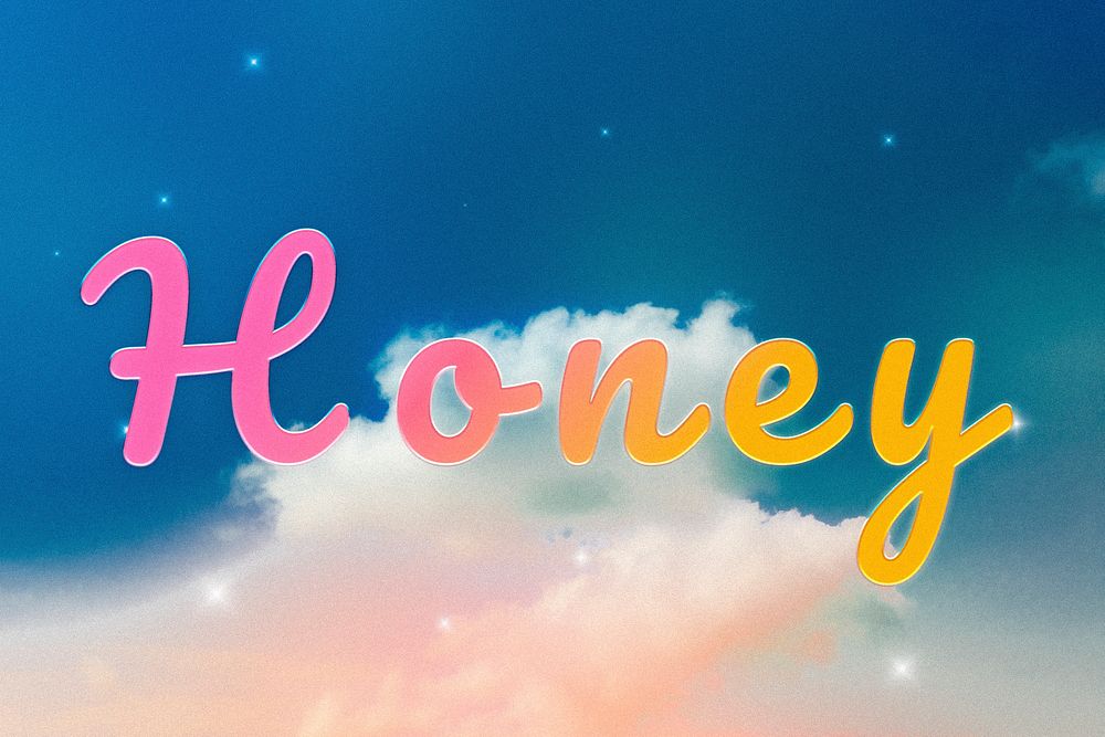 Honey doodle lettering colorful word | Free Photo - rawpixel