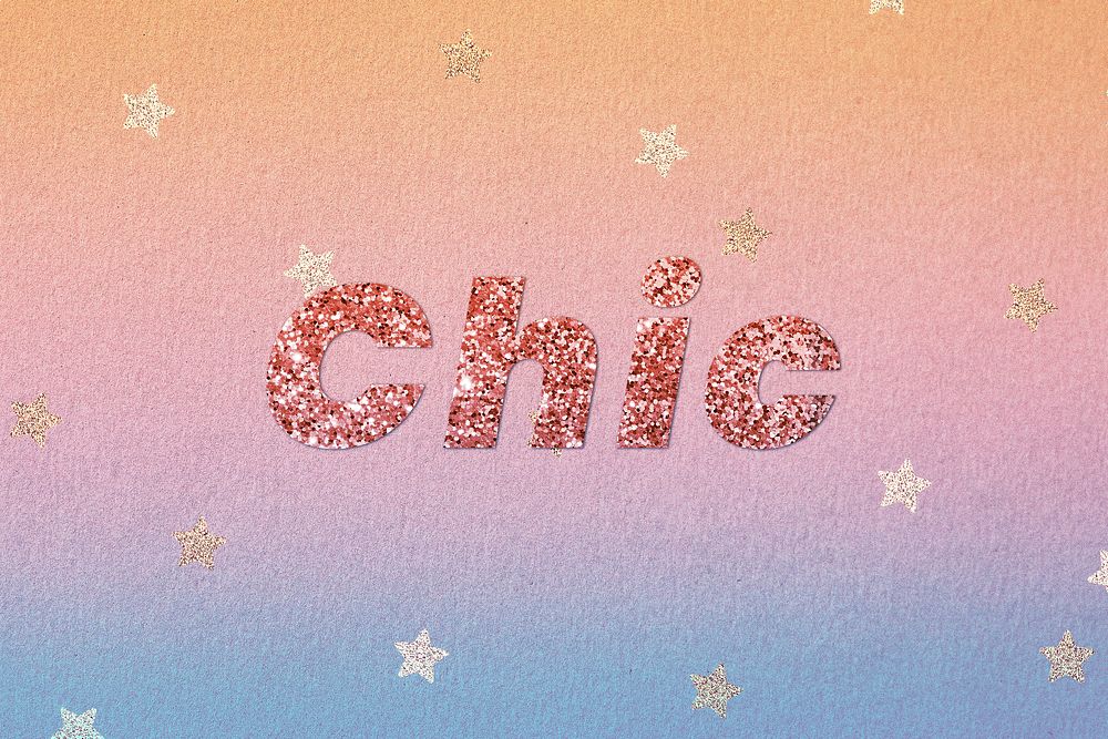 Glittery chic word lettering font