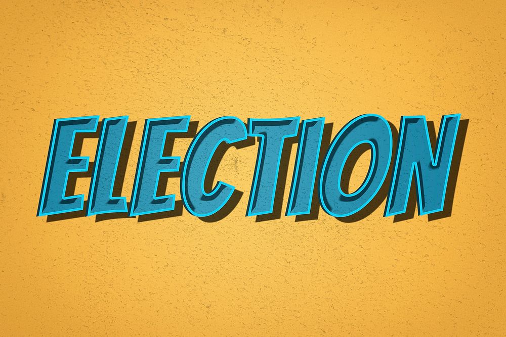 Election retro style typography illustration