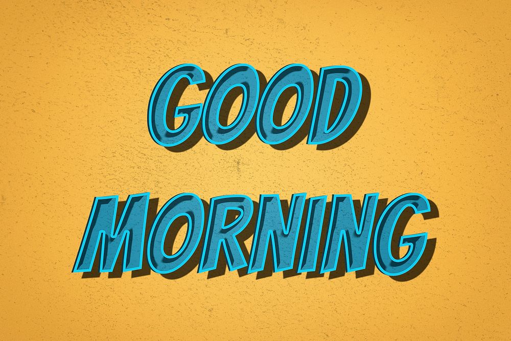 Good morning retro style typography illustration