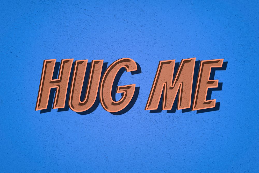 Hug me comic retro style lettering illustration 