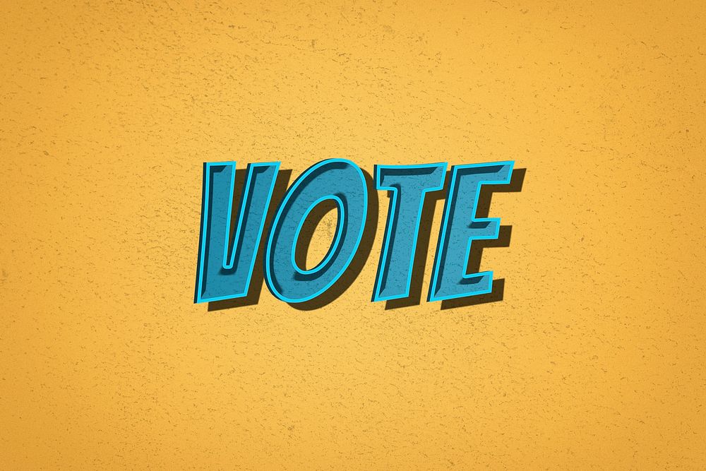 Vote retro style typography illustration