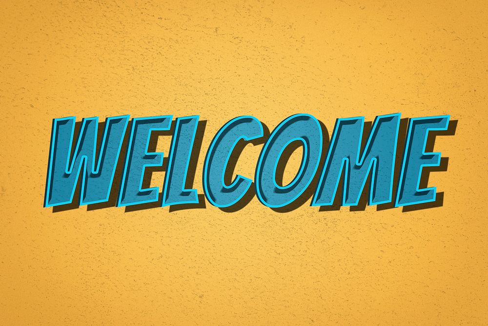 Welcome retro style typography illustration