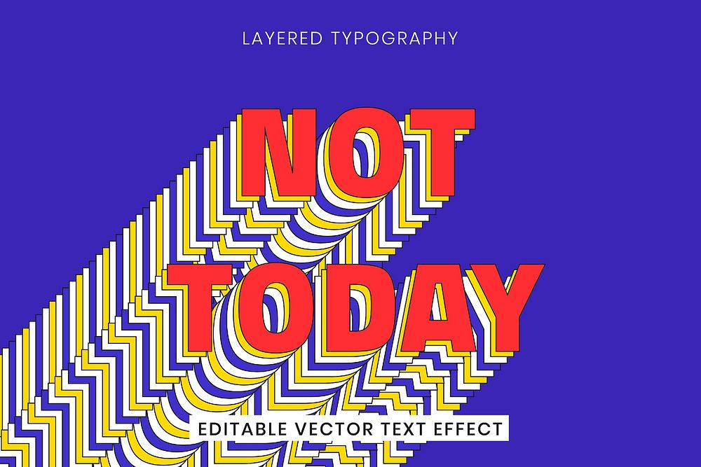 Editable layered vector text effect template