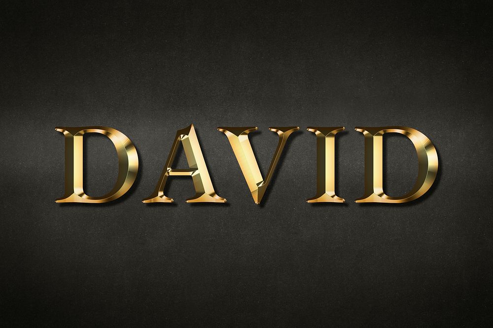 David typography in gold effect | Free Photo - rawpixel