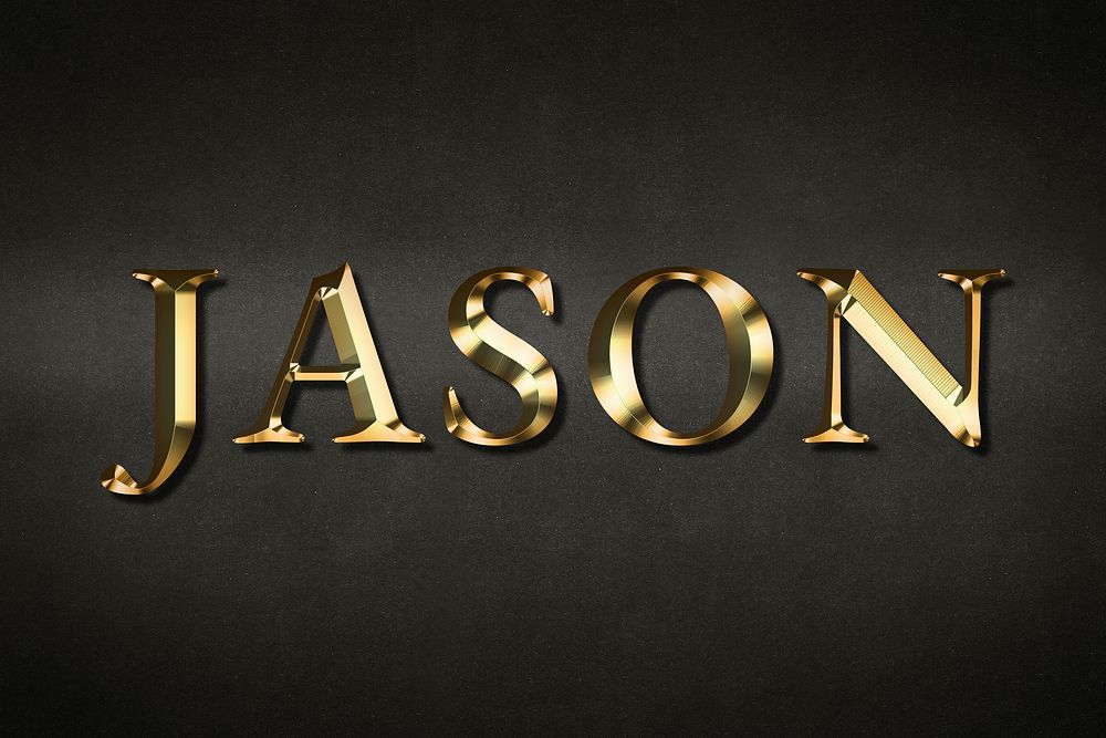 Jason typography in gold effect design element 