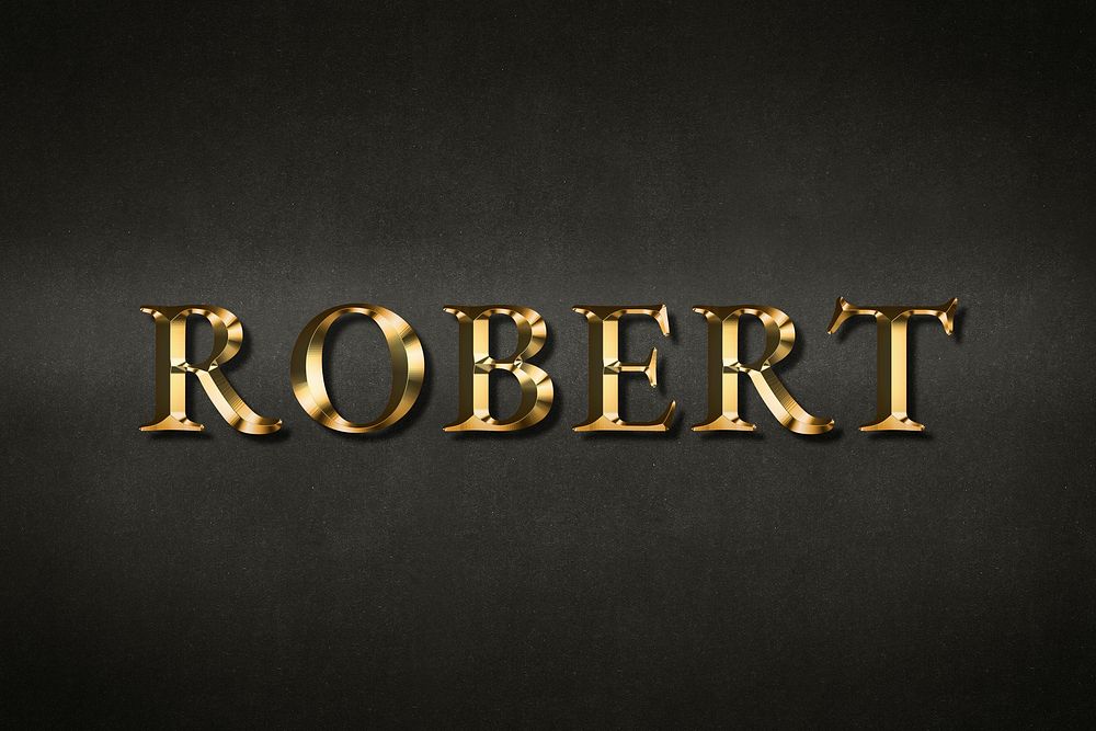 Robert typography in gold effect design element