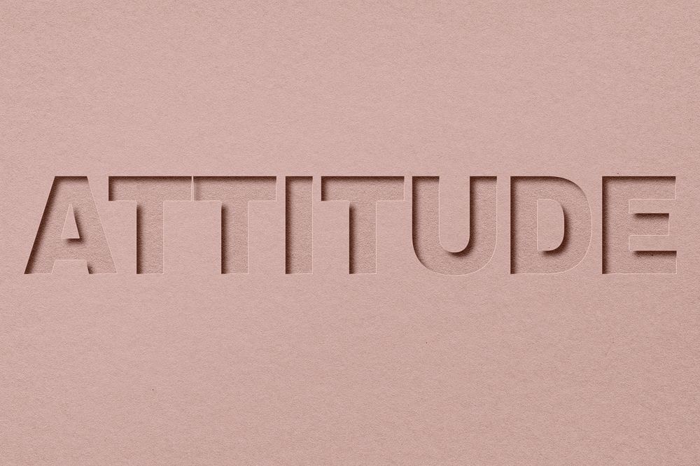 Attitude word paper cut lettering