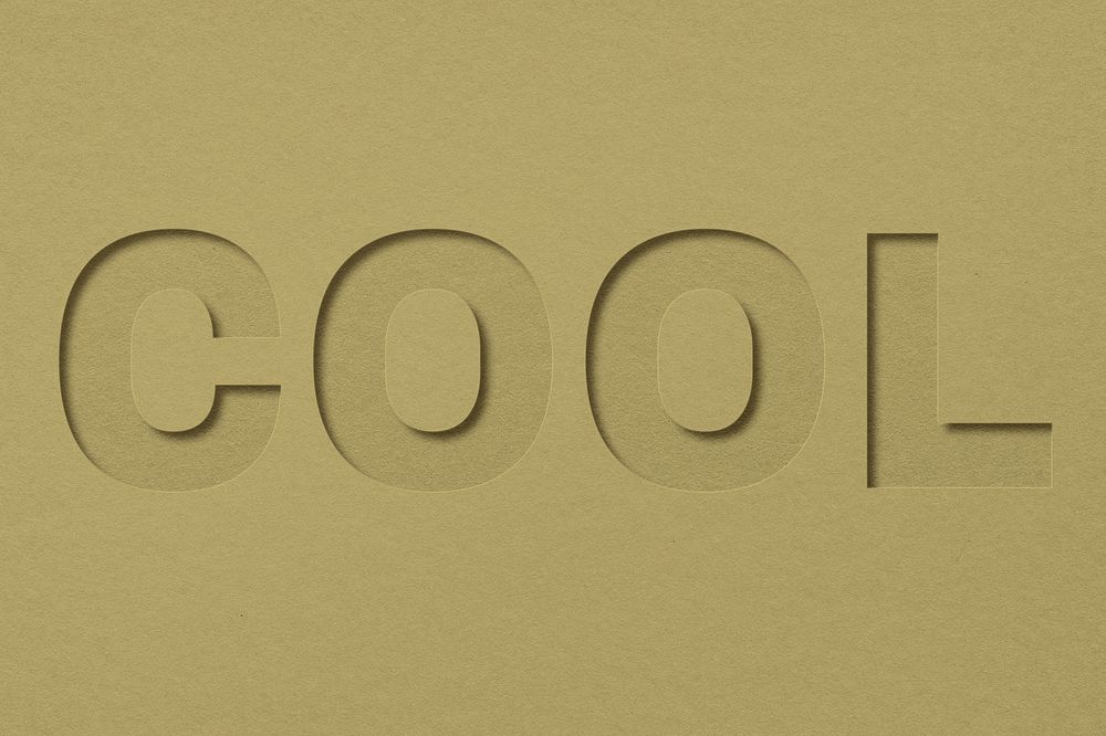 Cool word paper cut font shadow typography