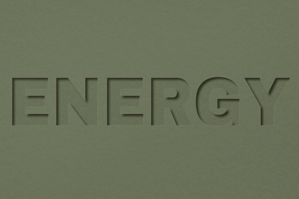 Energy word bold font typography paper texture