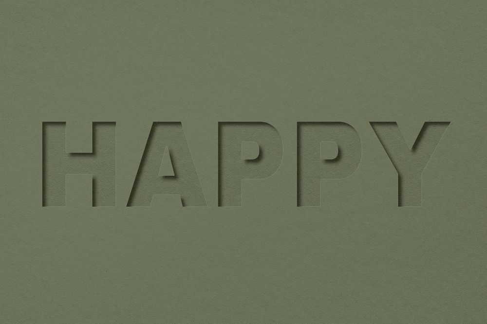 Happy text cut-out font typography