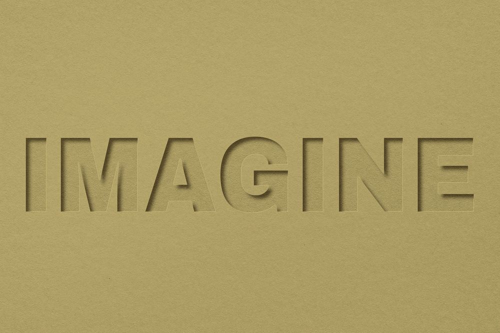 Imagine text cut-out font typography