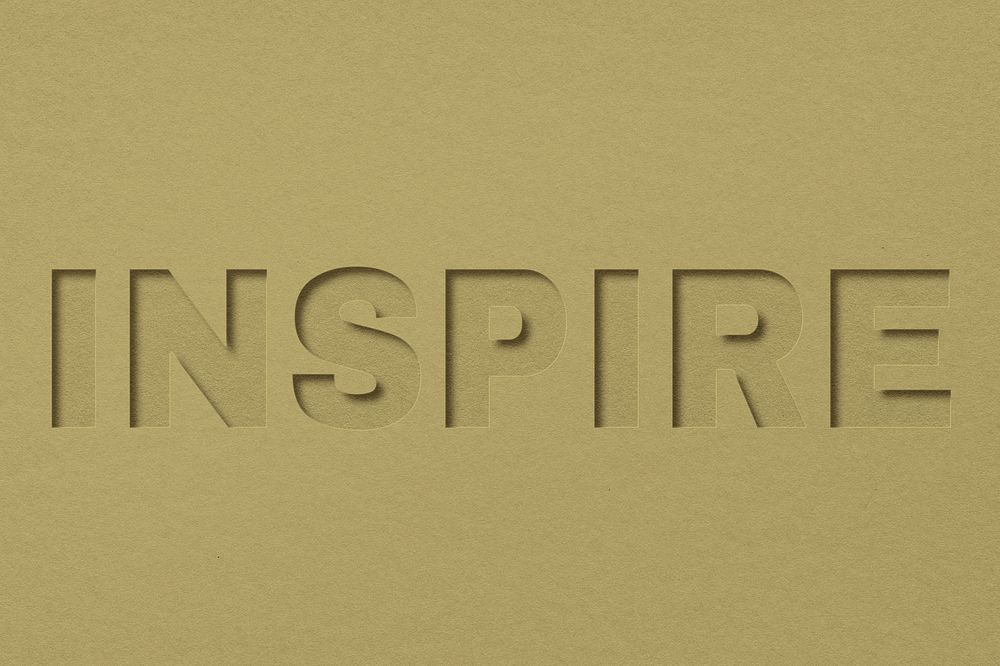 Inspire text typeface paper texture