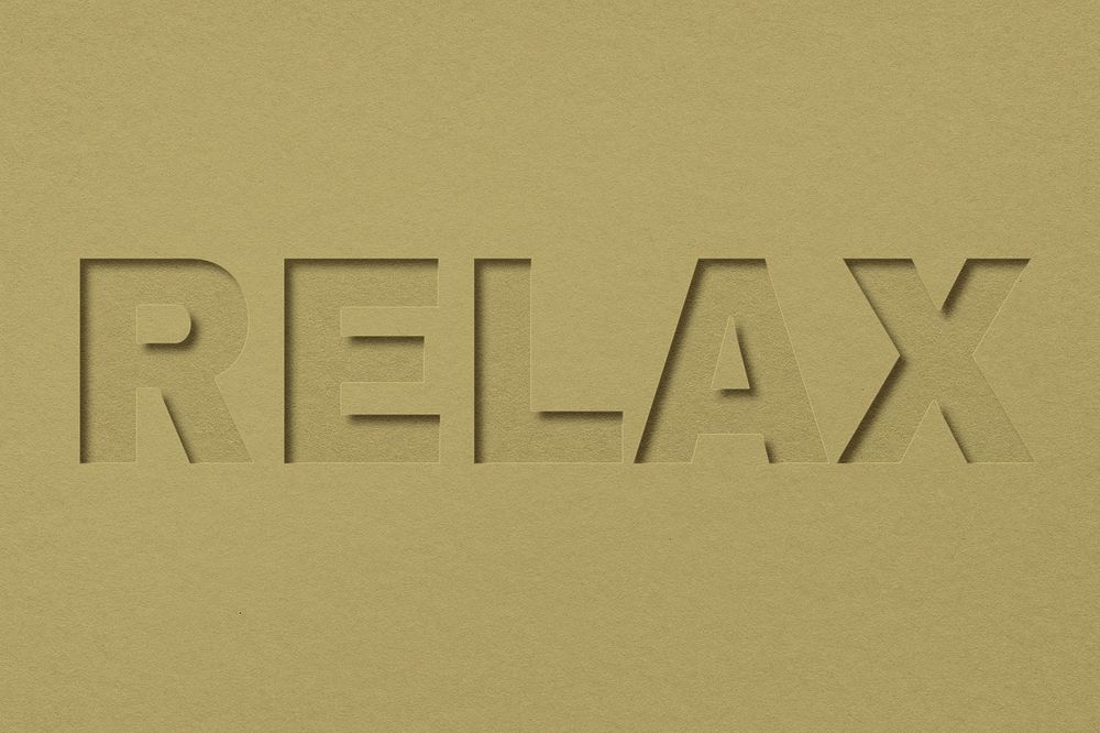 Relax word paper cut lettering
