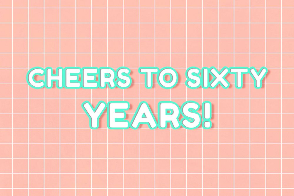 Outline 80&rsquo;s miami font cheers to sixty years! typography on grid background