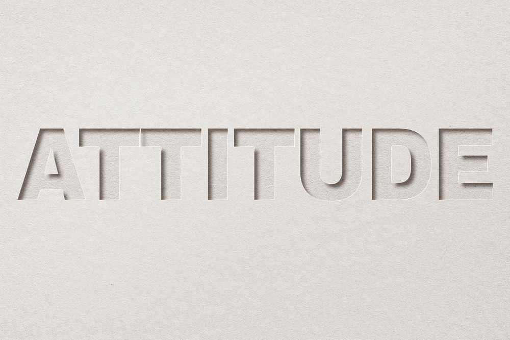 Paper cut 3d lettering attitude font typography