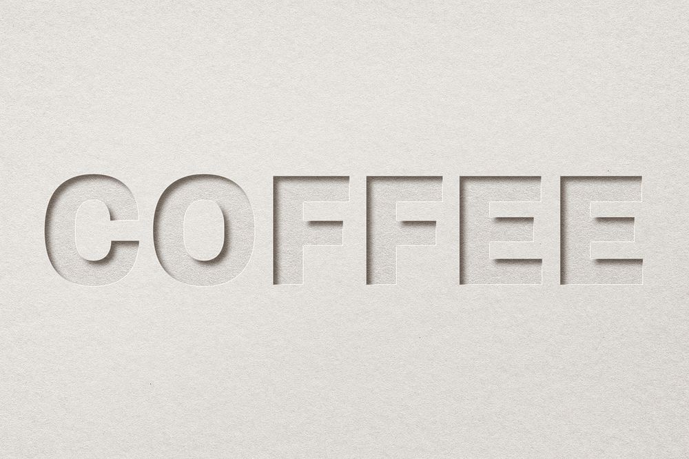 Coffee paper cut lettering font typography