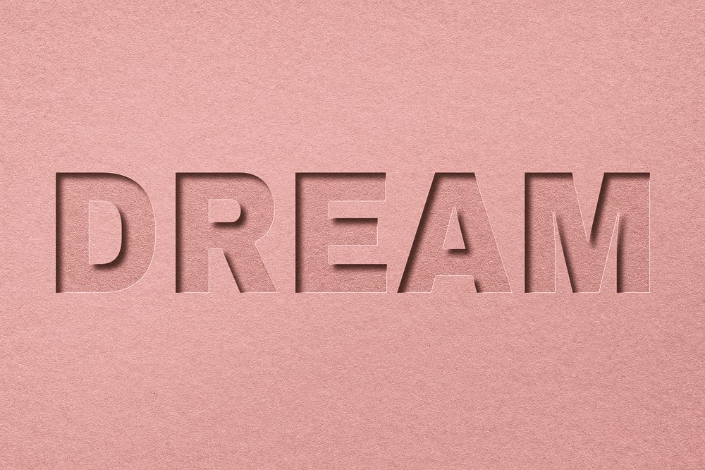 Dream word paper cut font typography