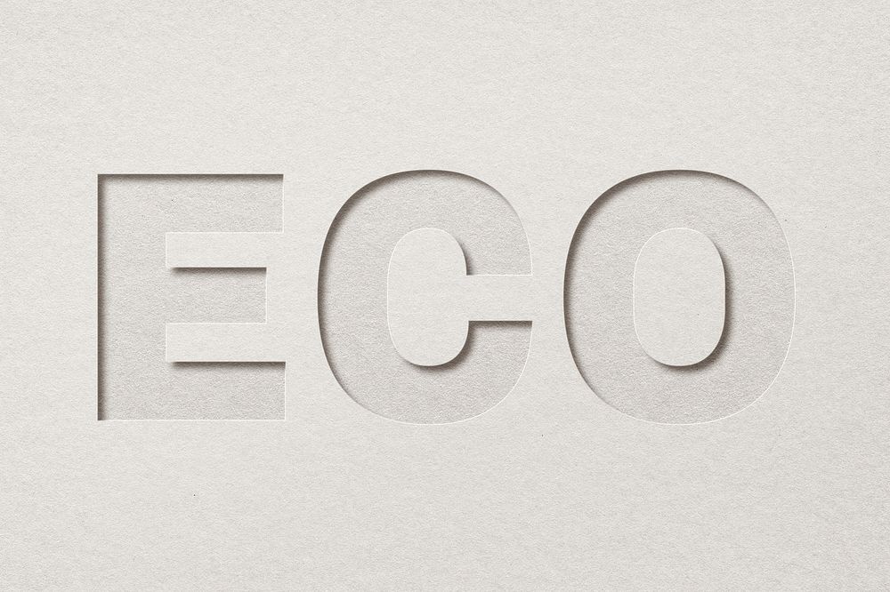 Eco 3d paper cut font typography