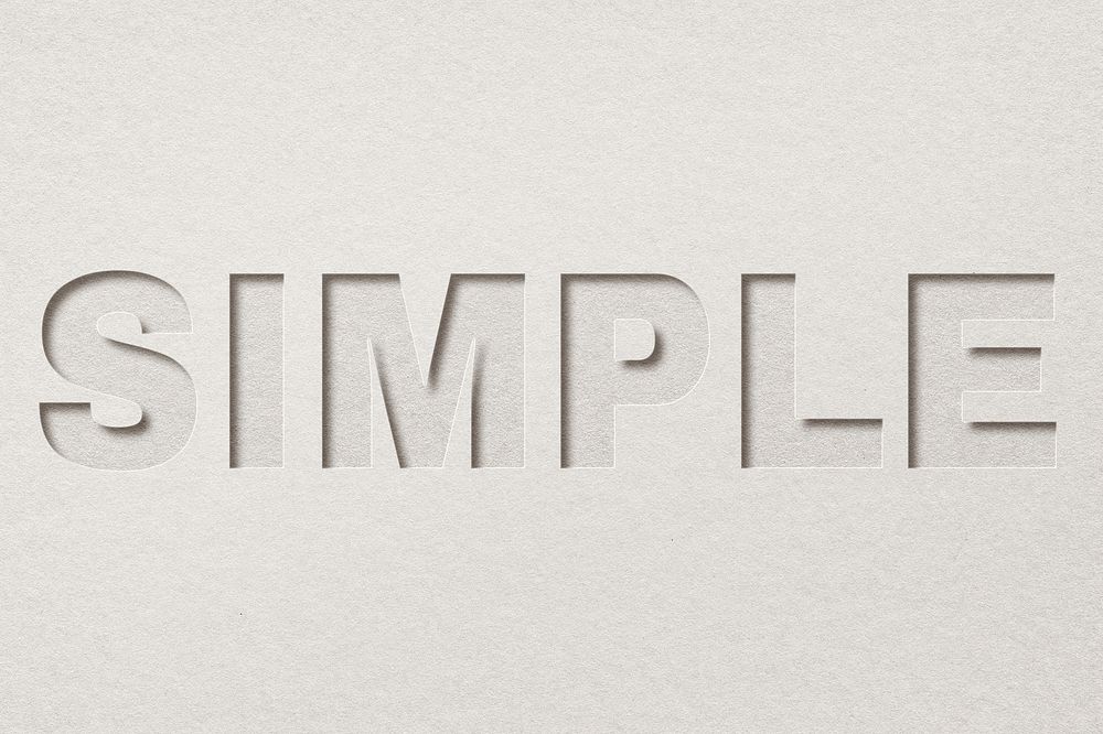 Simple paper cut lettering font typography