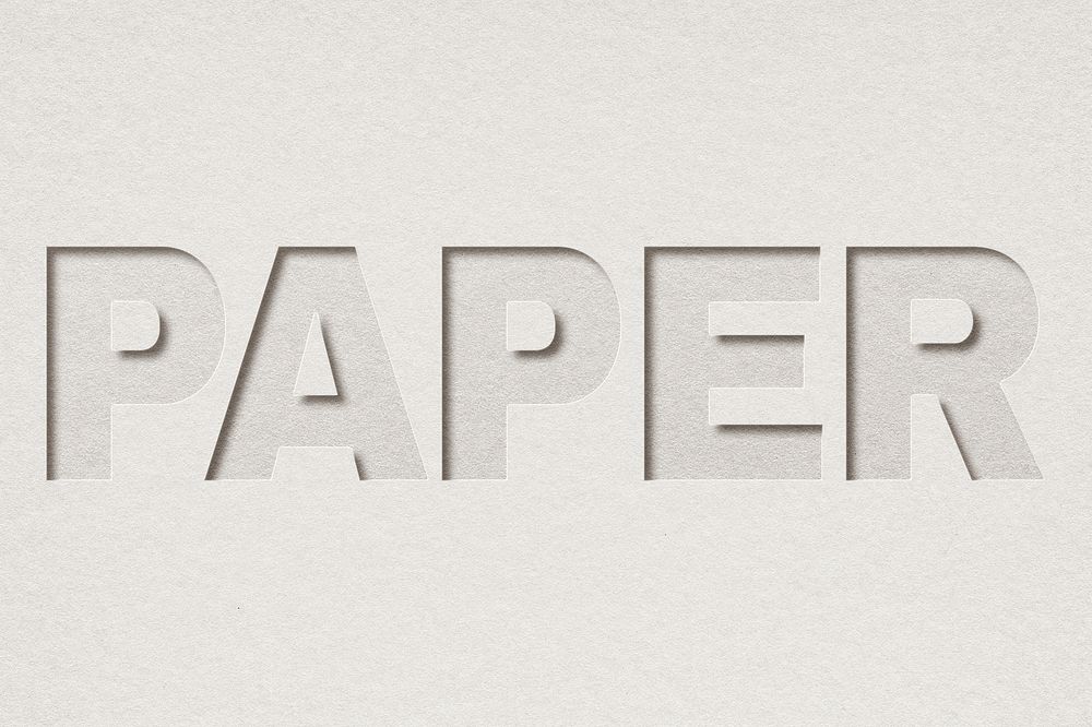 Paper cut paper word typography