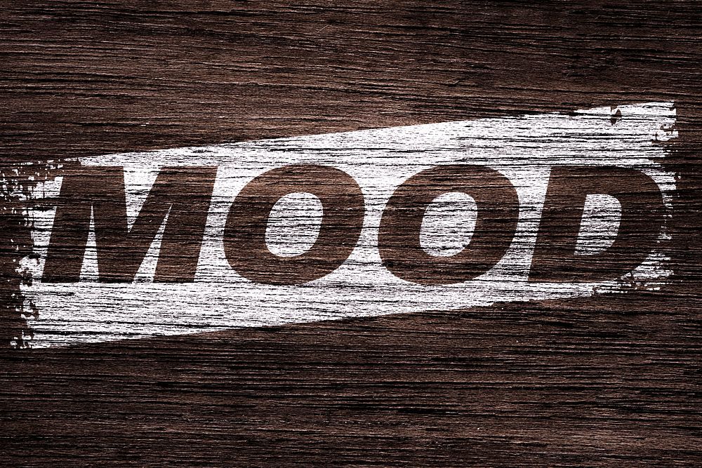 Bold italic mood word wood texture