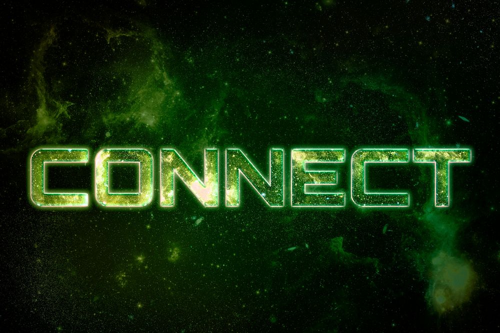 CONNECT word galaxy effect typography text