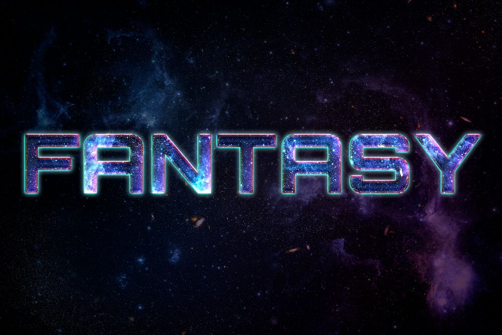 FANTASY word typography text on galaxy background