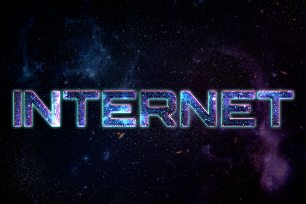INTERNET word typography text on galaxy background