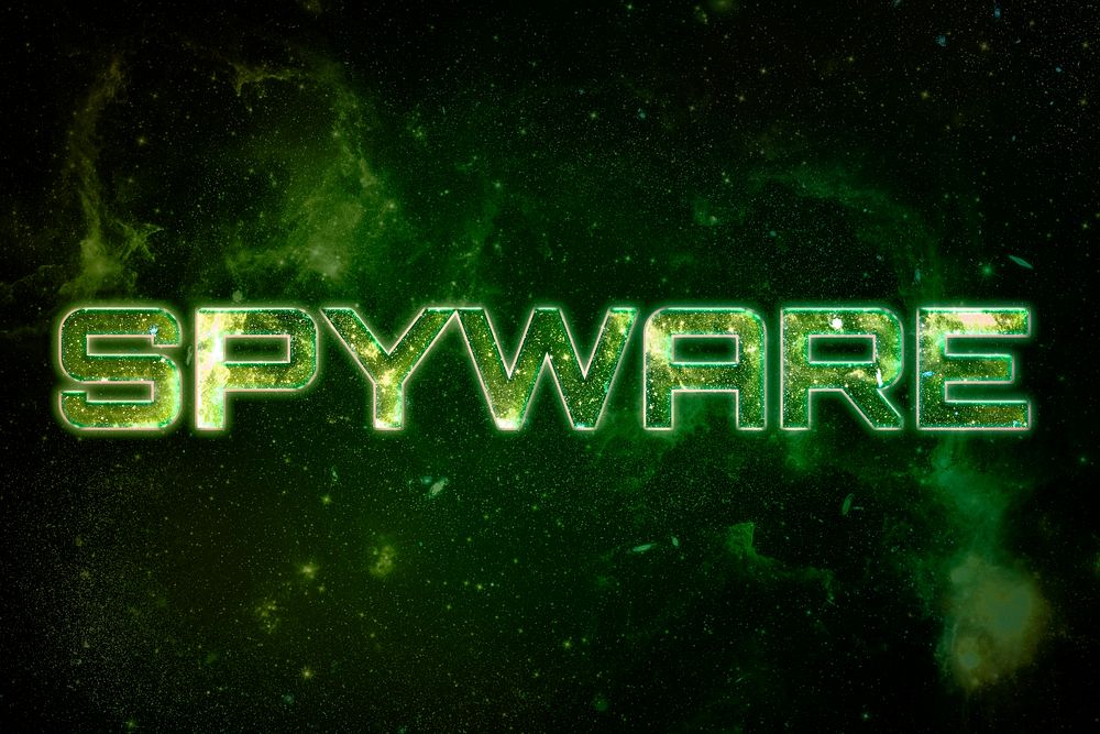 SPYWARE word galaxy effect typography text