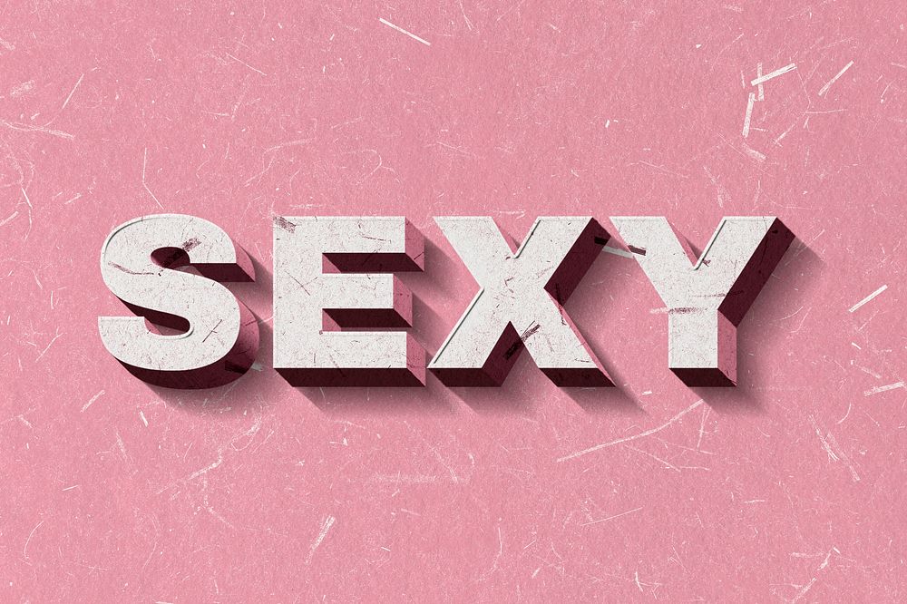 Pink Sexy 3D word paper texture font typography
