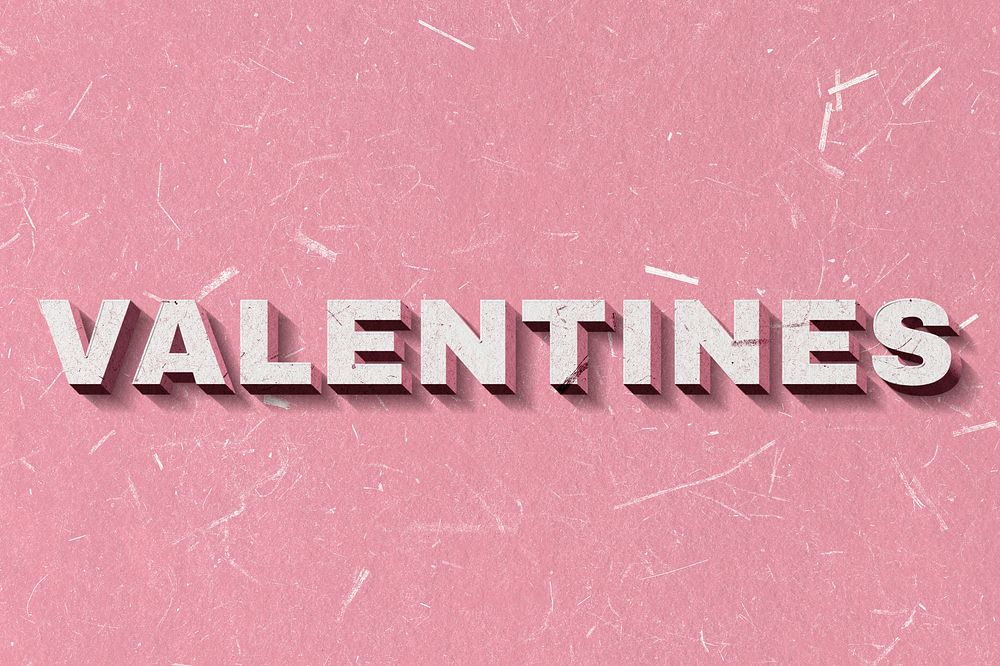 3D Valentines pink word paper font typography wallpaper