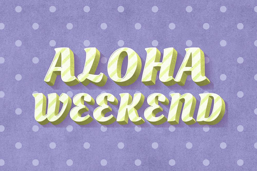 Aloha weekend text pastel stripe pattern