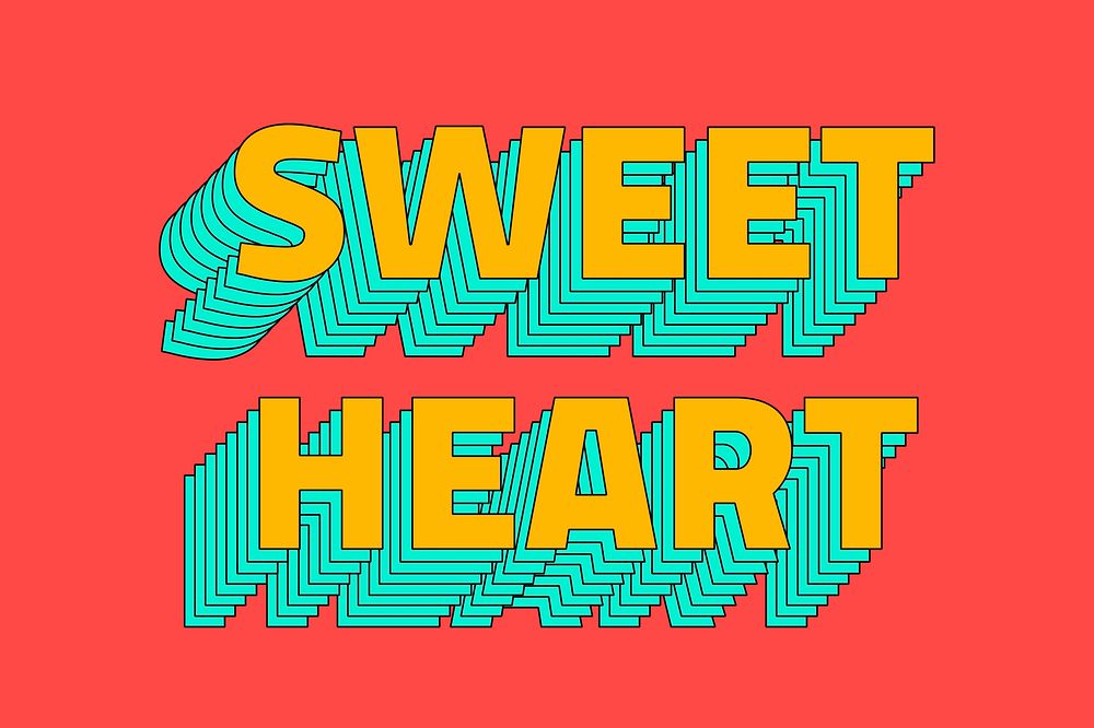 Sweetheart vector layered text typography