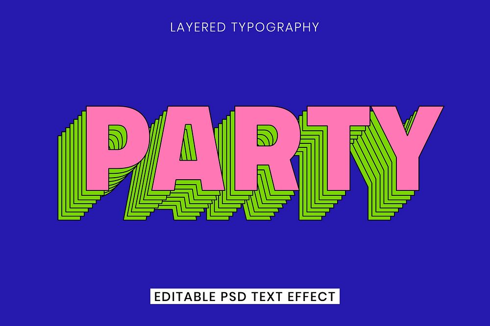 Retro layered word editable psd text effect template