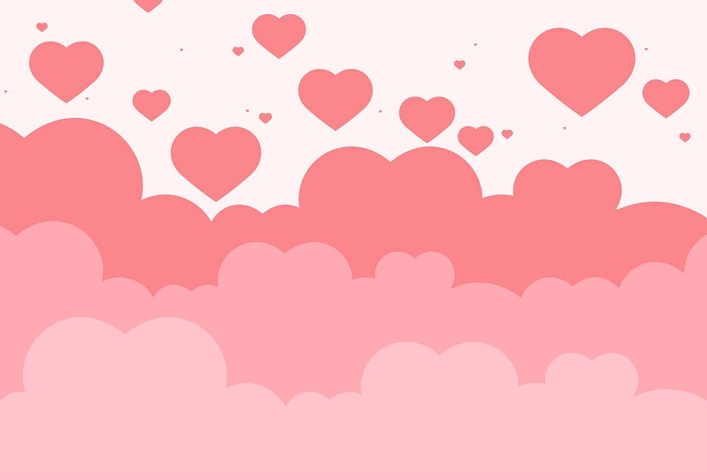 Lovely pink background with hearts copy space