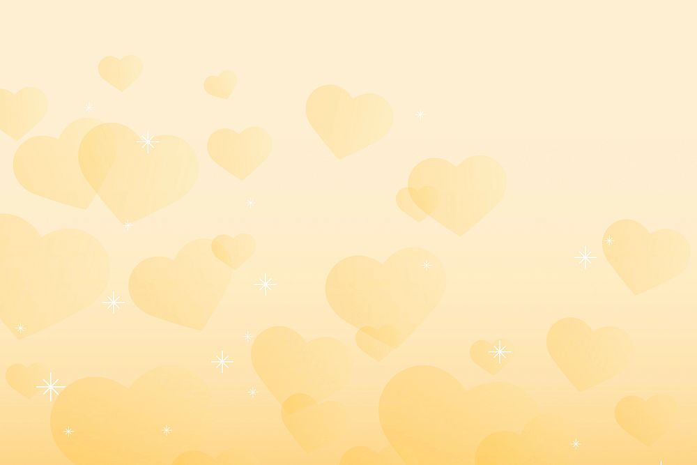 Abstract yellow heart background design space