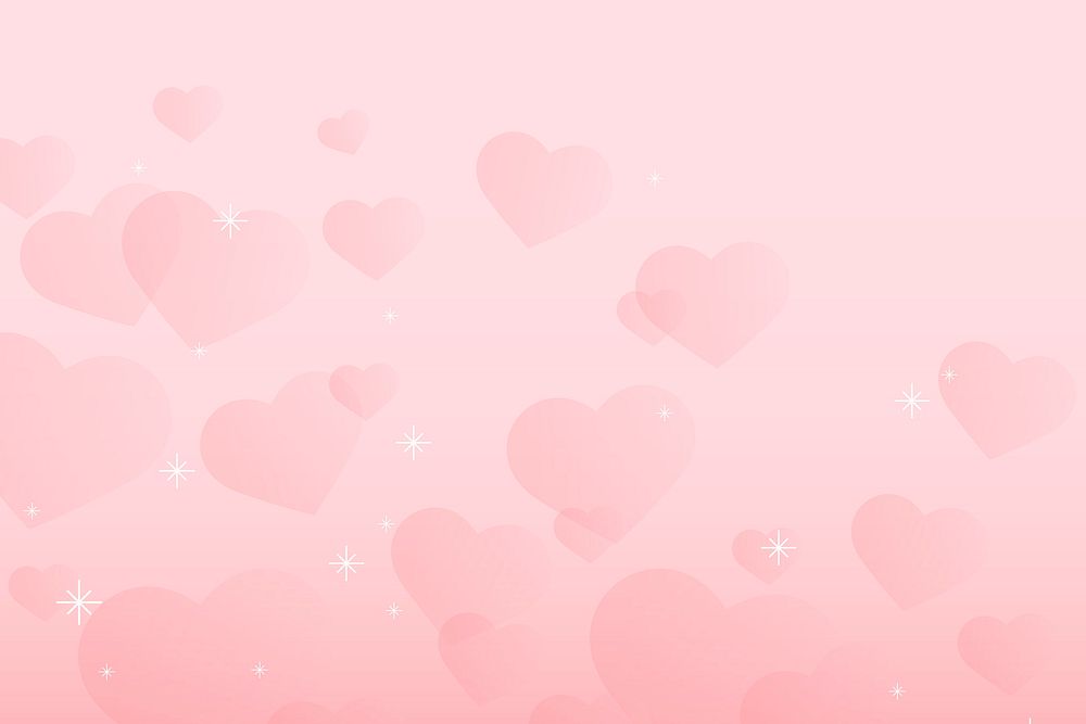 Cute heart pink background copy space