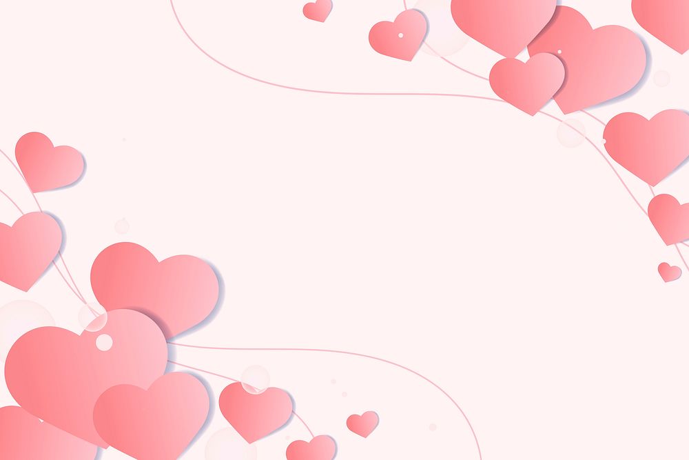 Abstract pink heart border design space