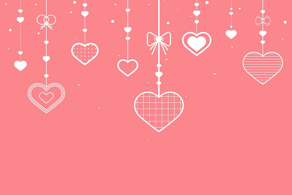 Dangling hearts background blank space