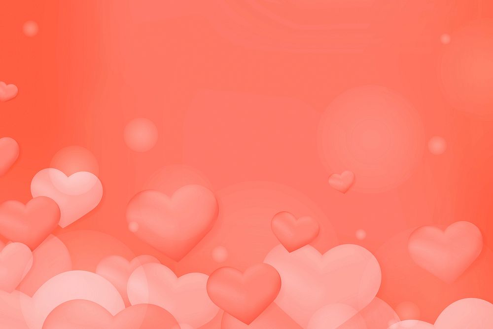 Vector heart bubble pattern background