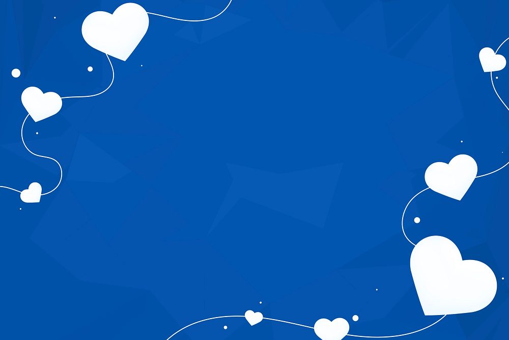 Lovely blue border with hearts design space